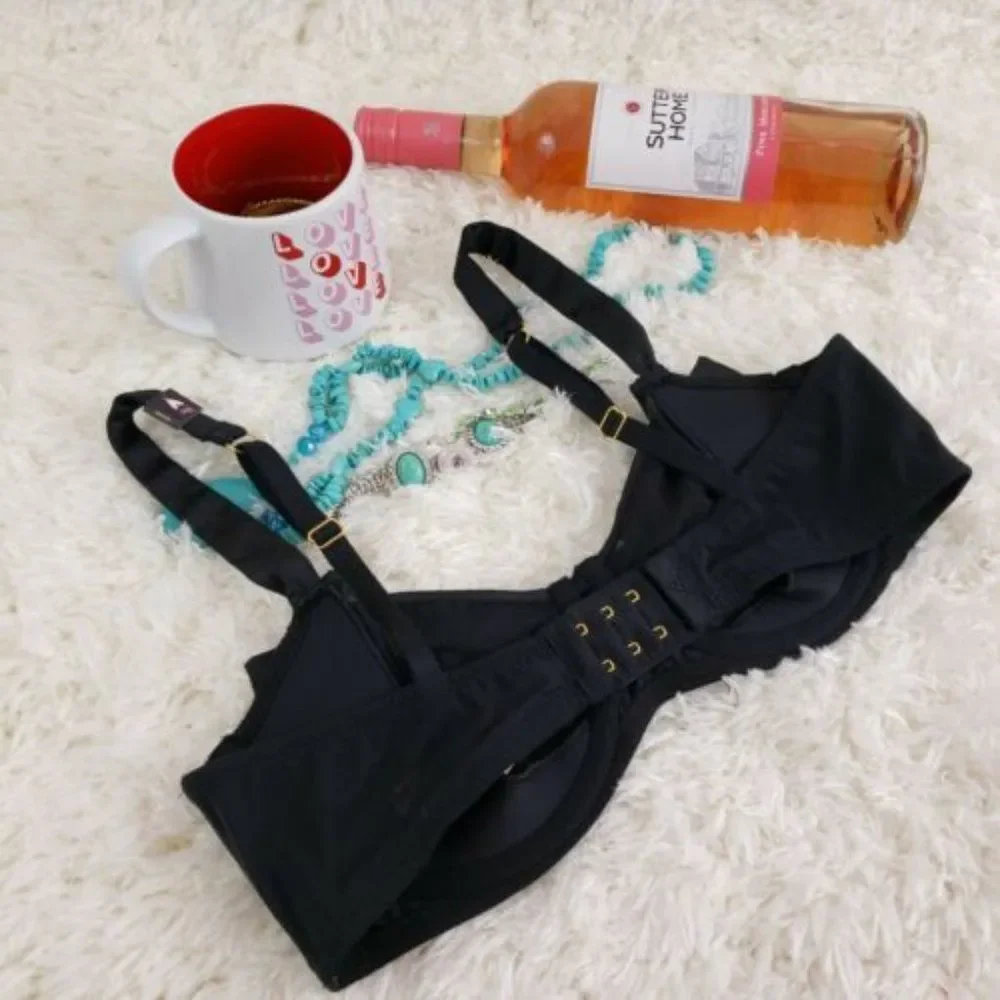 Victoria's Secret 34 DDD Black Bow Without Padding PushUp Bra